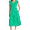 Women's Sleeveless V-Neck with Ruffle Shoulder Detail and Tiered Skirt