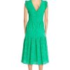 Women's Sleeveless V-Neck with Ruffle Shoulder Detail and Tiered Skirt