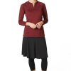 - Ballet Flare Snoga 22in Modest Athletic Flowy Midi Skirt w/Capri Leggings for Women, Black