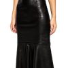 Women's Leather Skirt Genuine Soft Lambskin Leather Below-Knee Skirt RK009