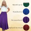 Women's 2025 Spring Elastic Waistband Flare Hem Boho Skirt - Long Renaissance Embroidered Maxi Skirt