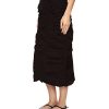 Stretch Poplin Double Shirred Panel Skirt