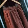 Women's Casual Elastic Waist Linen Patchwork A-Line Frayed Raw Hem Hippie Long Irregular Linen Skirt