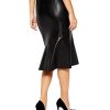 Women's Leather Skirt Genuine Soft Lambskin Leather Below-Knee Skirt RK009