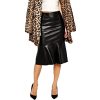 Women's Leather Skirt Genuine Soft Lambskin Leather Below-Knee Skirt RK009