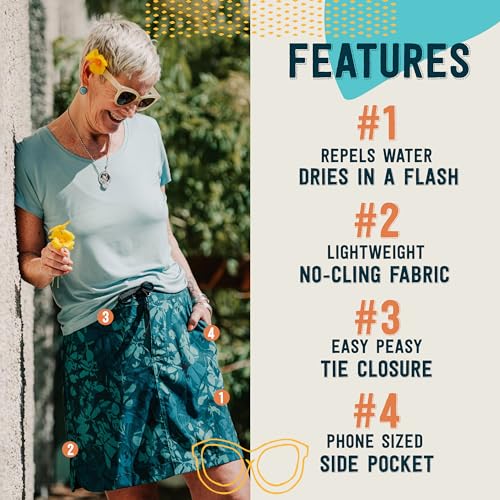 Sport Skirt with Pockets - Athletic Skirt with Sporty Tie and Velcro Fly Closure, Beach and Travel