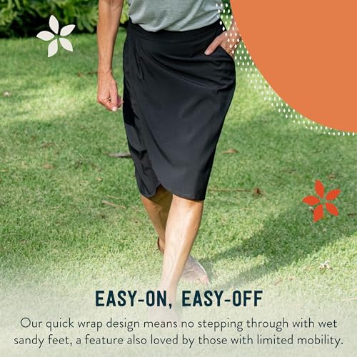 Length 3 - Wrap Skirt for Women - Quick Dry Swim Cover-Up for Beach, Travel with Pocket