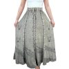Women's 2025 Spring Elastic Waistband Flare Hem Boho Skirt - Long Renaissance Embroidered Maxi Skirt