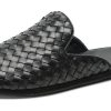 Men's Woven Leather Mules Slide Sandals, Slip-On Dress Casual Clogs Summer Shoes for Business, Comfortable and Stylish Open Back