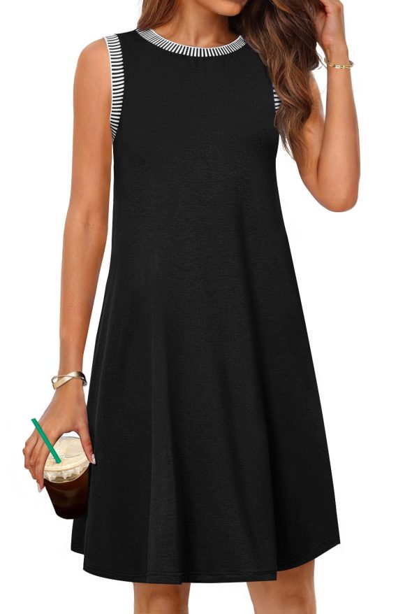 Women's 2025 Summer Casual Sundress Beach Vacation Sleeveless Tank Crewneck Coverup Mini Dresses