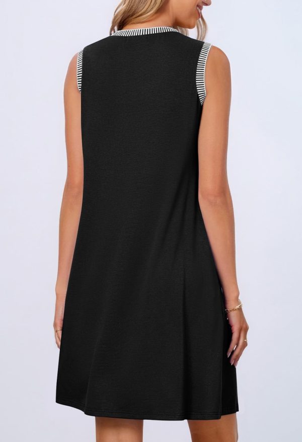 Women's 2025 Summer Casual Sundress Beach Vacation Sleeveless Tank Crewneck Coverup Mini Dresses