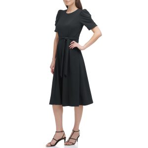 Women's Jewel Neck Scuba Crepe Dress