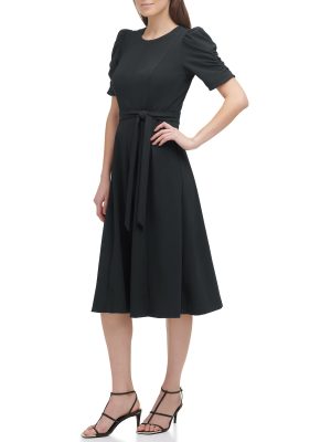 Women's Jewel Neck Scuba Crepe Dress