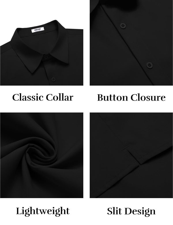 Mens Button Down Shirts Short Sleeve Casual Shirt Summer Untucked Dress Shirts