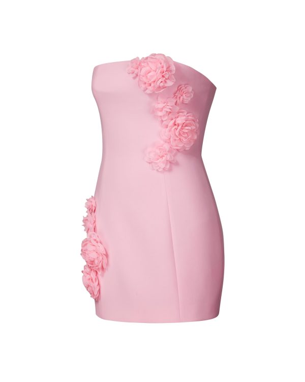 Women's Blossoming Elegance Strapless Dress - White