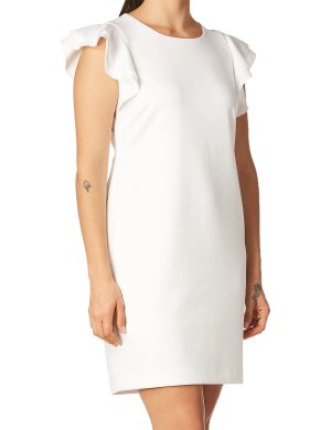 Women's Plus Size Flutter Sleeve Scuba Dress
