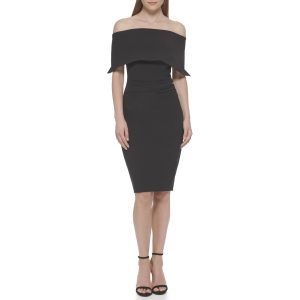 Women's Sleeveless Off Shoulder Cocktail Midi Dress