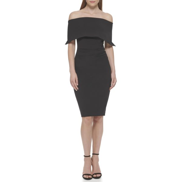Women's Sleeveless Off Shoulder Cocktail Midi Dress