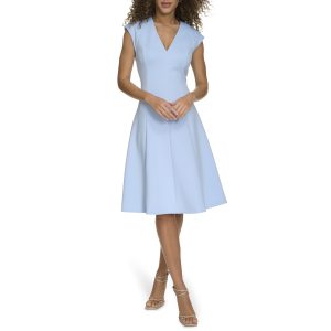 Women's Fit and Flare Cap Sleeve Dress