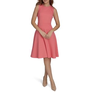 Women's Sleeveless Scoop Neck Fit and Flare Dress