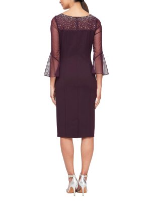 Women's Short Shift Dress with Embellished Illusion Detail