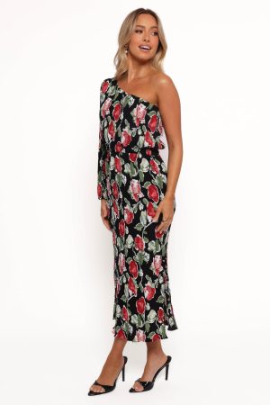 Women's Pontee One Shoulder Pleated Midi Dress