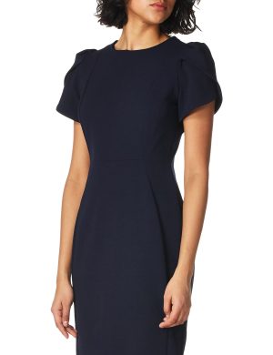 Women's Tulip Short Sleeve Scuba Crepe Mini Dress