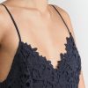 Women's Sleeveless Lace Fit & Flare Midi Dress