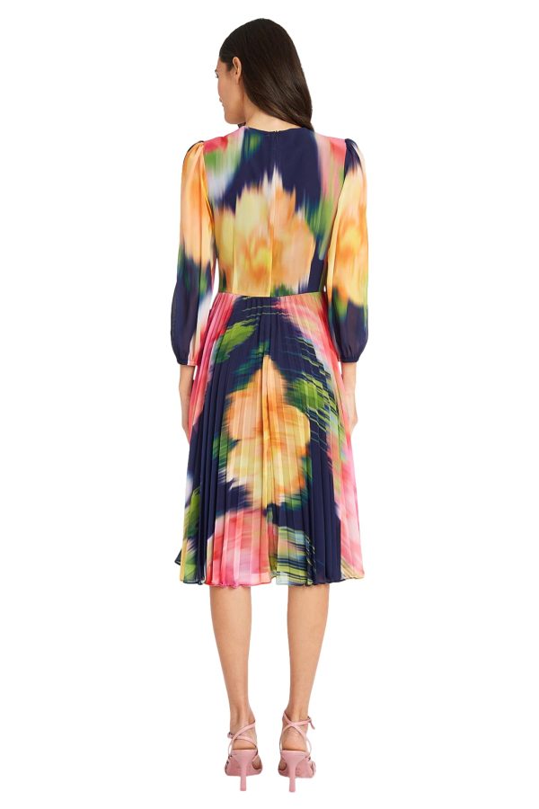 Long Sleeve Chiffon Empire Waist Semi Formal Wedding Guest Dresses for Women