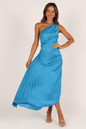 Women's Flin Pleated One Shoulder Midi Dress