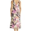 Women's V-Neck Sleeveless Midi-Flowy A-line Summer Wedding Guest Dress with Pockets