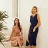 Women Casual Summer Dress 2025 Business Work Belted Sleeveless Button Down Shirt Midi Dresses with Pockets
