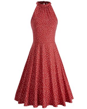 Women's Halter Neck Floral Summer Casual Sundress