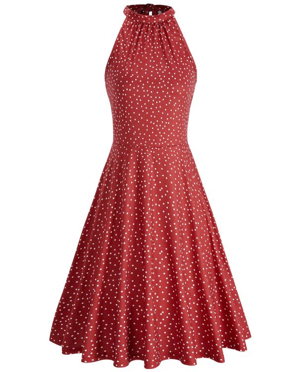 Women's Halter Neck Floral Summer Casual Sundress