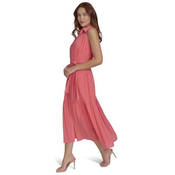 Women's Sleeveless Midi Shirt Dress
