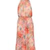 Women's Halter Tie Blouson Midi Dress