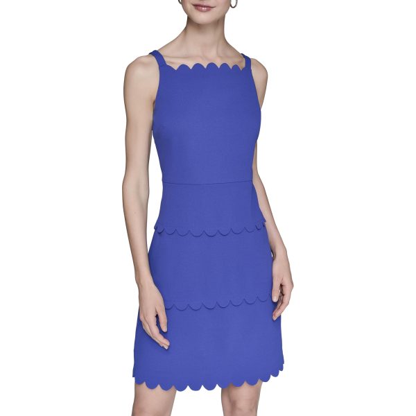 Women's Sleeveless Square Neck Scuba Crepe Mini Dress