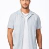 Men's Seersucker Shirts Short Sleeve Casual Shirts Button Down Shirt Beach Summer Vacation Wedding Shirt