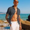 Men's Casual Button Down Shirts - Short Sleeve Summer Textured Beach Wrinkle-Free Shirts