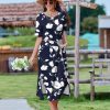 Women Floral Summer Dress Casual Beach Dress Printed T Shirt Dress Split Long Dress Travel 2025 Vacation Dress