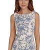 Women's Sleeveless Boat Neck Fit & Flare Midi Dress