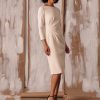 Women's Plus Size Scuba Crepe Pleat Tuck Waist Dress
