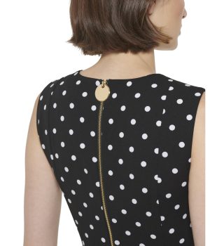 Women's Scuba Crepe Fit and Flare Sleeveless Dress
