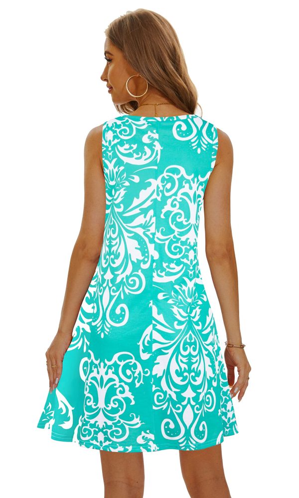 Summer Dresses for Women 2025 Casual Sundresses Beach Cover Ups Sleeveless Tshirt Swing Dress with Pockets