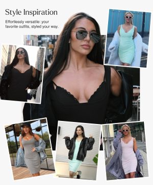 Cocktail Dresses for Women - Lace Layered Bra Summer Midi Modal Shapewear Dress Party Outfits