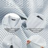 Men's Seersucker Shirts Short Sleeve Casual Shirts Button Down Shirt Beach Summer Vacation Wedding Shirt