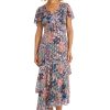 Floral Women's Midi Ruffle Hem-Perfect Wedding Guest-Summer Dresses