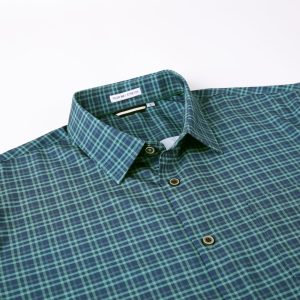 Mens Casual Button Down Shirts Wrinkle Free 4-Way Stretch Dress Shirs Short Sleeve Plaid Summer Shirts for Men